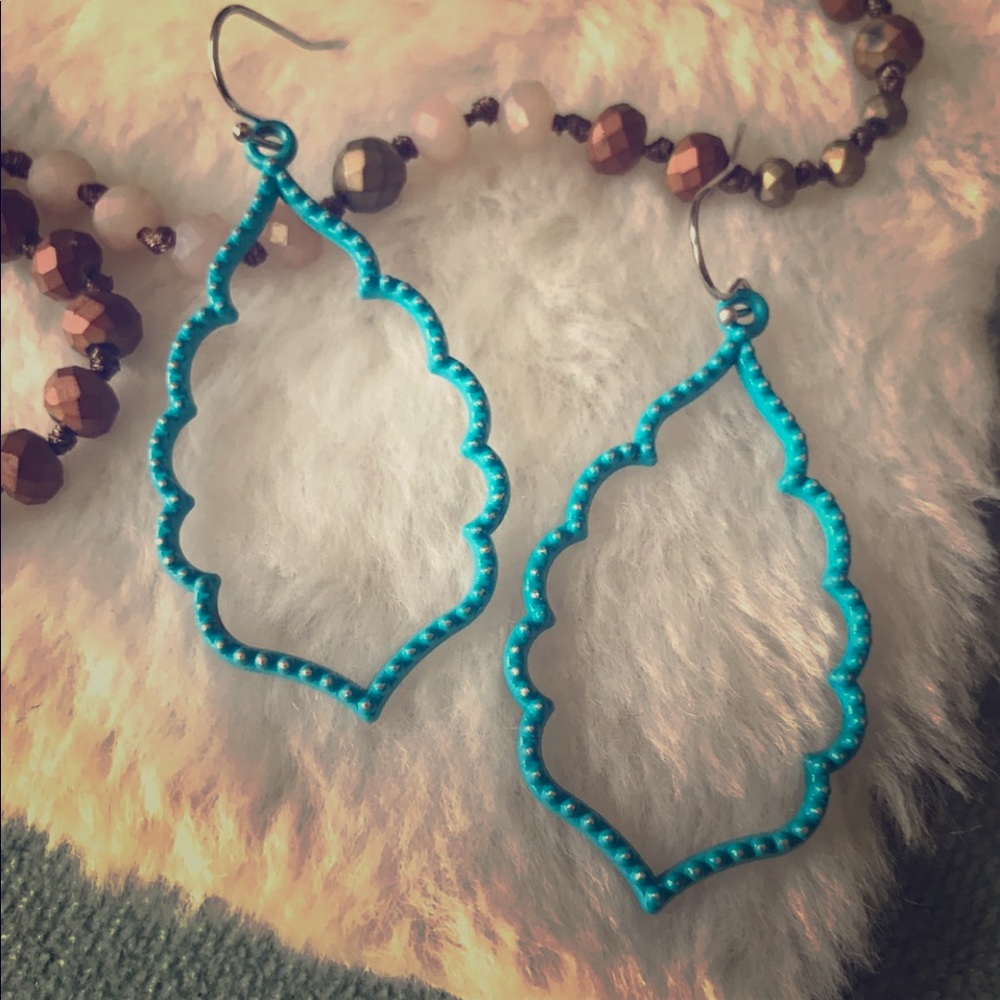 ••3 for $35•• Turquoise Medium Filigree Earrings